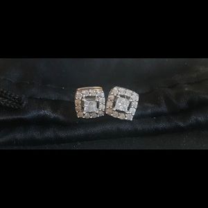 Diamond stud earrings